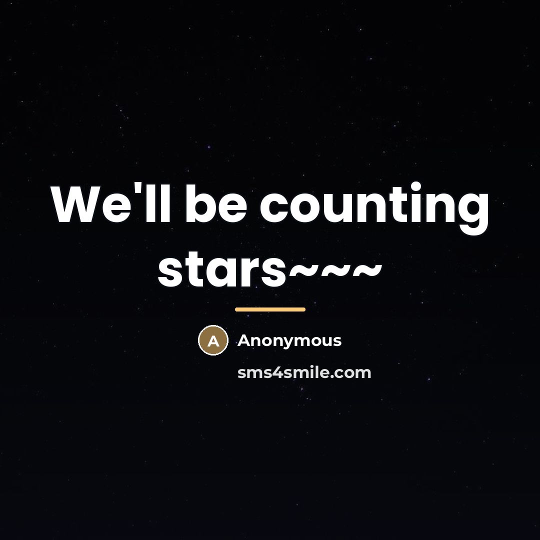 “We'll be counting stars~~~…” quote by Anonymous