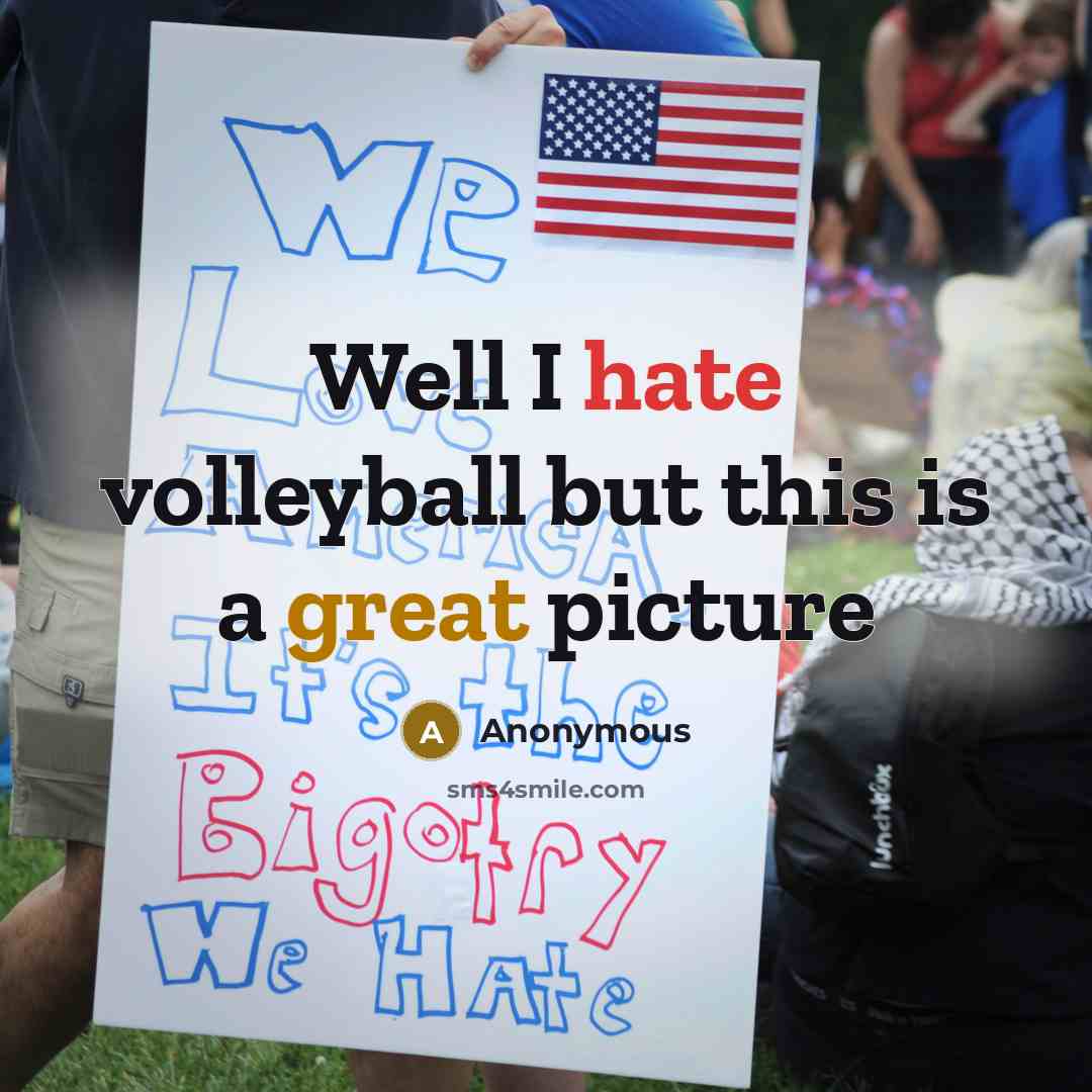 “Well I hate volleyball but this is a great picture” quote by Anonymous