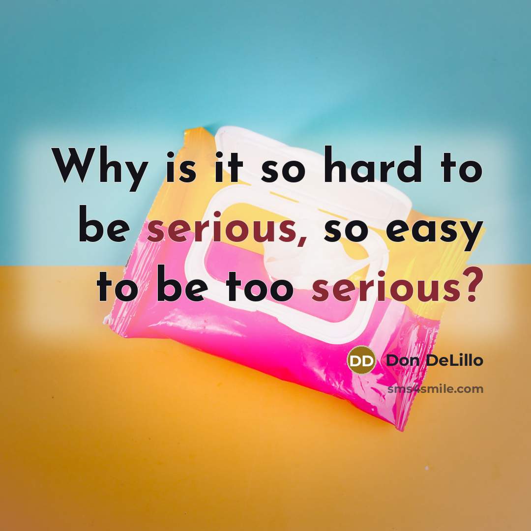“Why is it so hard to be serious, so easy…” quote by Don DeLillo
