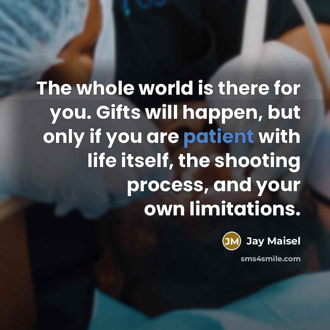“The whole world is there for you. Gifts will happen,…” quote by Jay Maisel