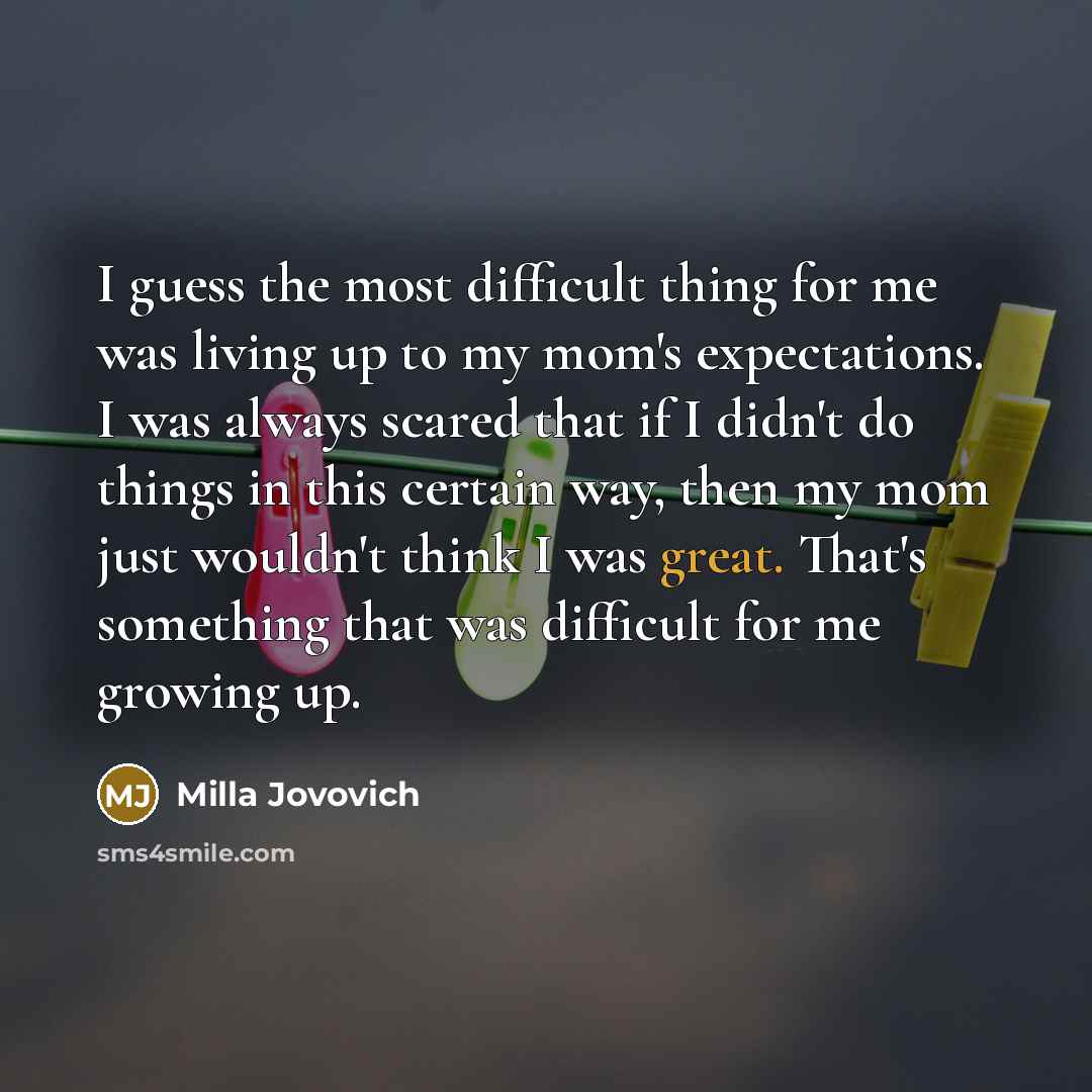 “I guess the most difficult thing for me was living…” quote by Milla Jovovich