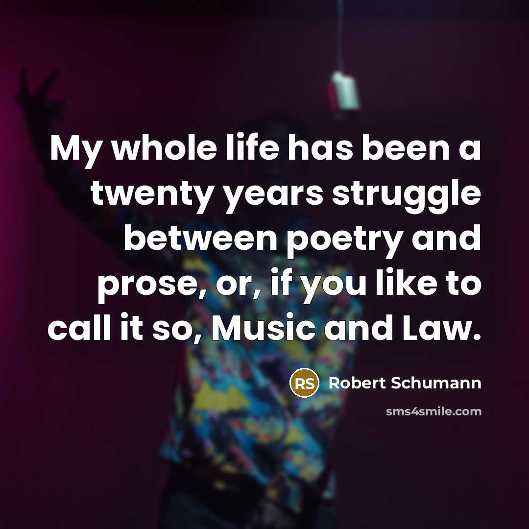 “My whole life has been a twenty years struggle between…” quote by Robert Schumann