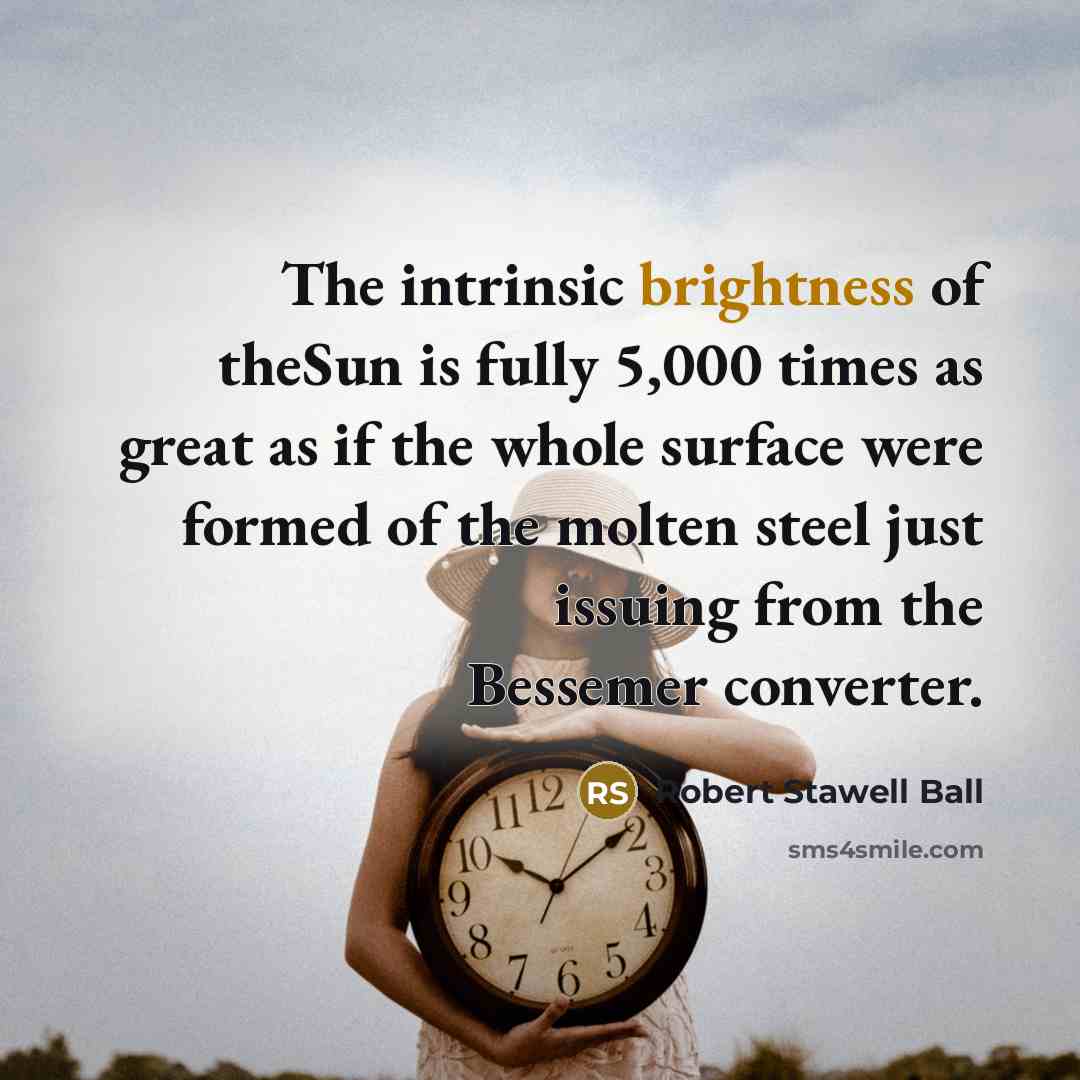 “The intrinsic brightness of theSun is fully 5,000 times as…” quote by Robert Stawell Ball