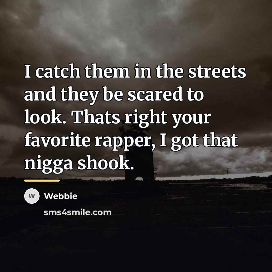 “I catch them in the streets and they be scared…” quote by Webbie