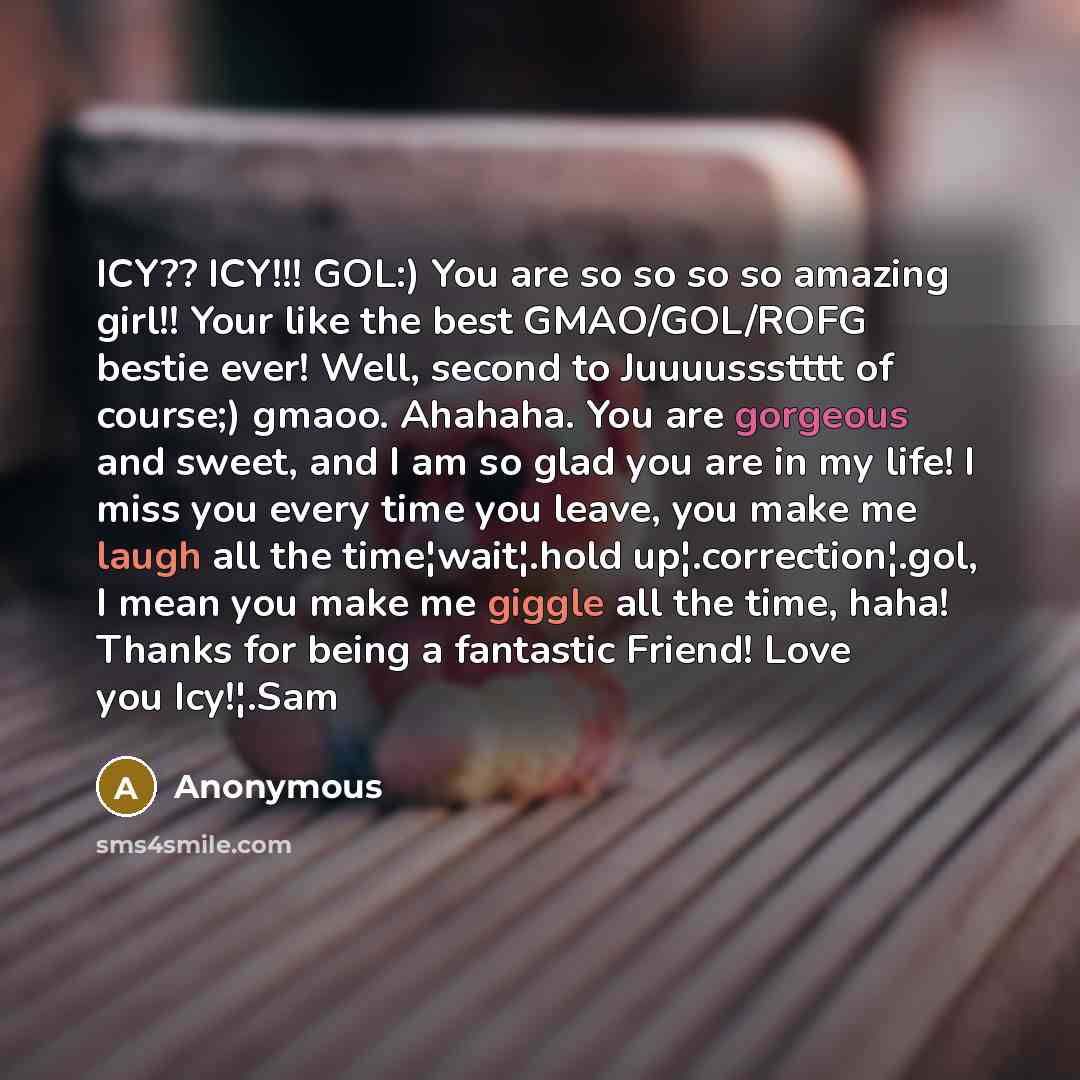 “ICY?? ICY!!! GOL:) You are so so so so amazing…” quote by Anonymous