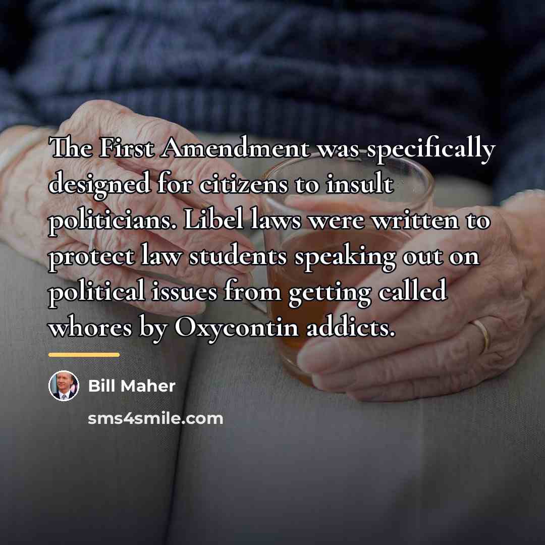 “The First Amendment was specifically designed for citizens to insult…” quote by Bill Maher