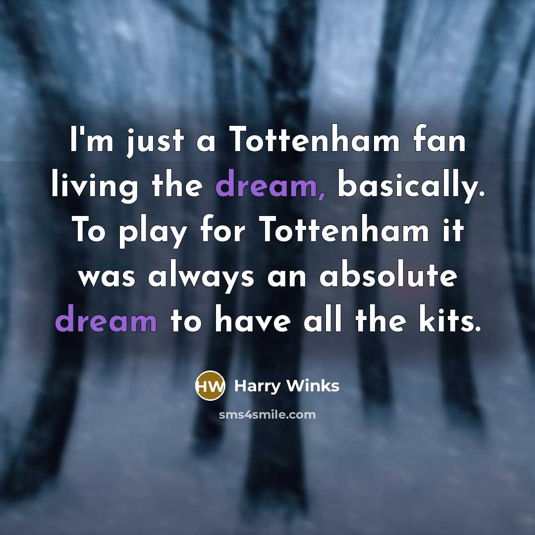 “I'm just a Tottenham fan living the dream, basically. To…” quote by Harry Winks