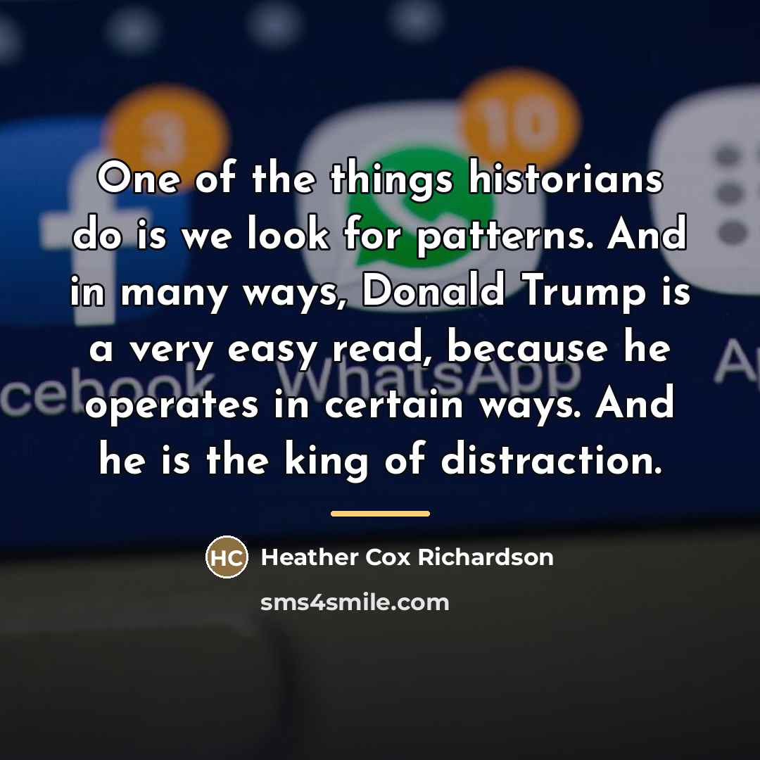 “One of the things historians do is we look for…” quote by Heather Cox Richardson