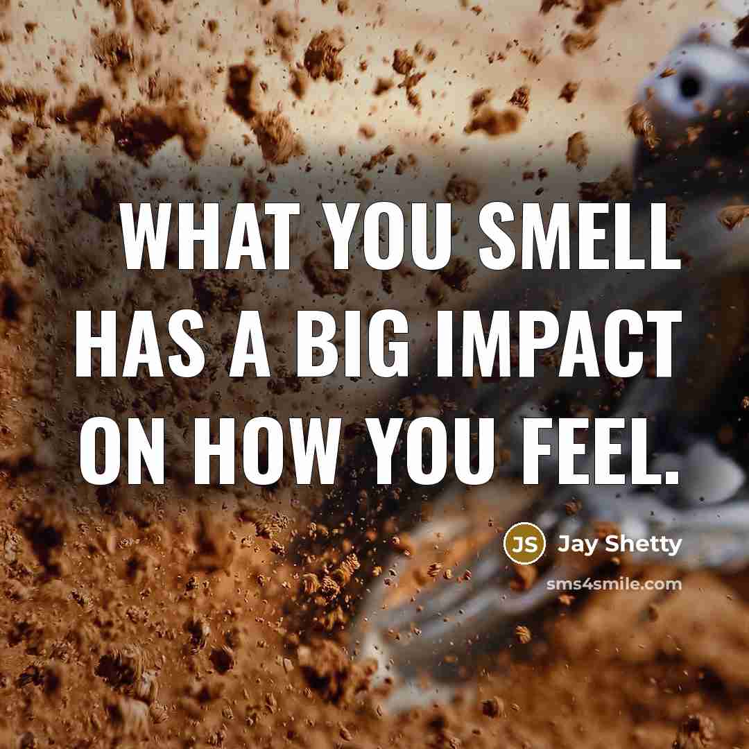 “What you smell has a big impact on how you…” quote by Jay Shetty