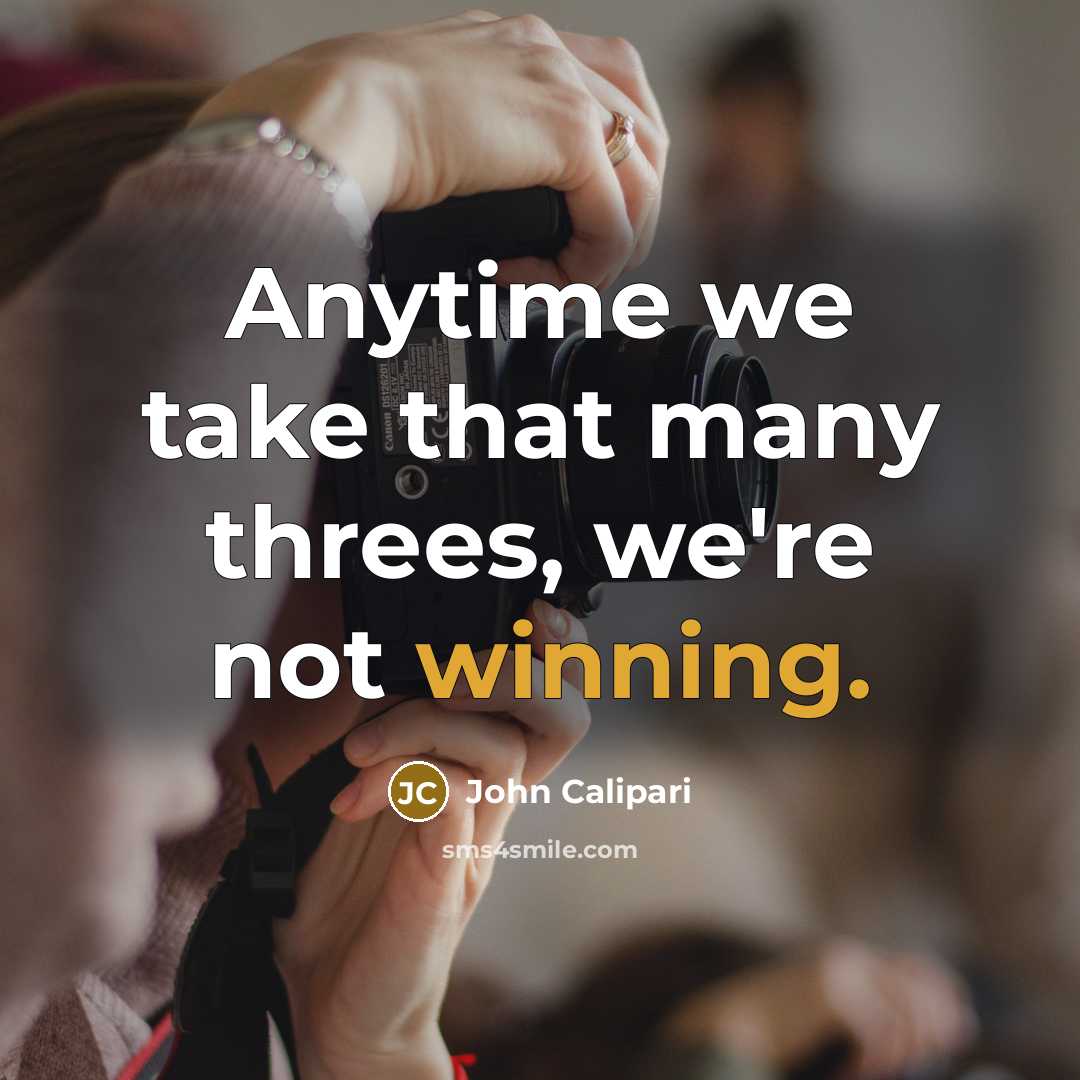 “Anytime we take that many threes, we're not winning.…” quote by John Calipari