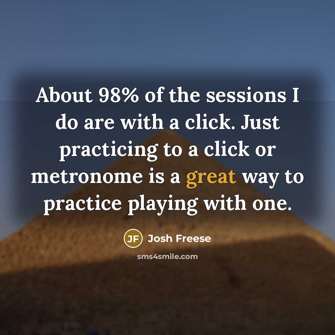 “About 98% of the sessions I do are with a…” quote by Josh Freese