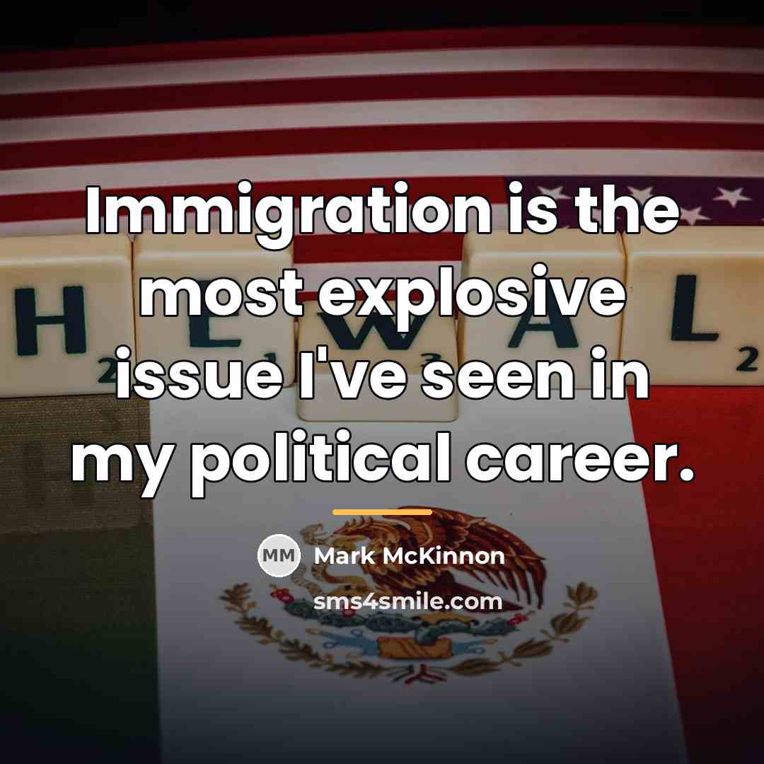 “Immigration is the most explosive issue I've seen in my…” quote by Mark McKinnon