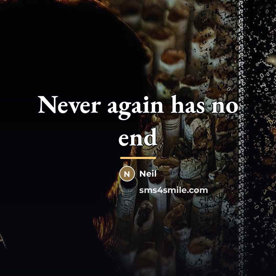 “Never again has no end…” quote by Neil