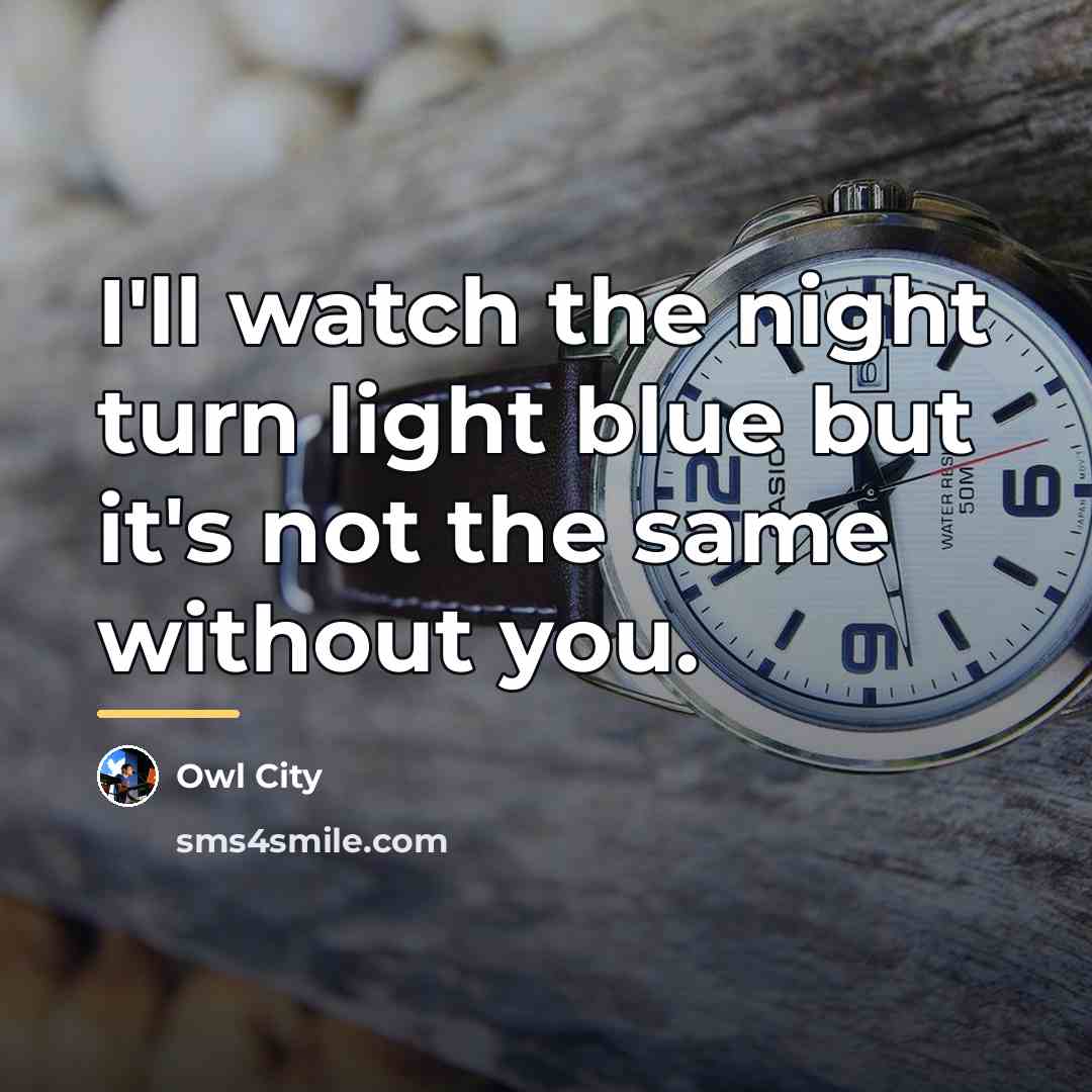“I'll watch the night turn light blue but it's not…” quote by Owl City