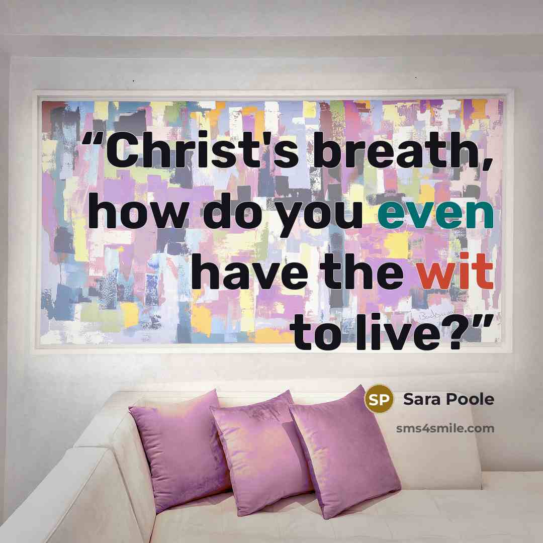 “Christ's breath, how do you even have the wit to live?” quote by Sara Poole
