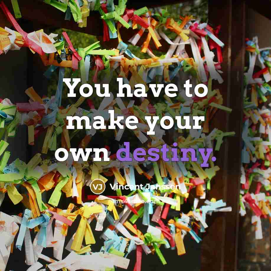 “You have to make your own destiny.…” quote by Vincent Janssen