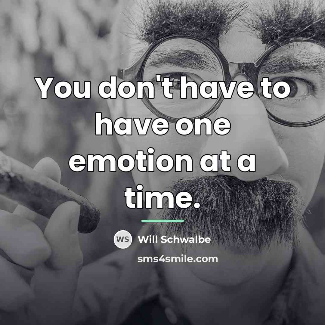 “You don't have to have one emotion at a time.…” quote by Will Schwalbe