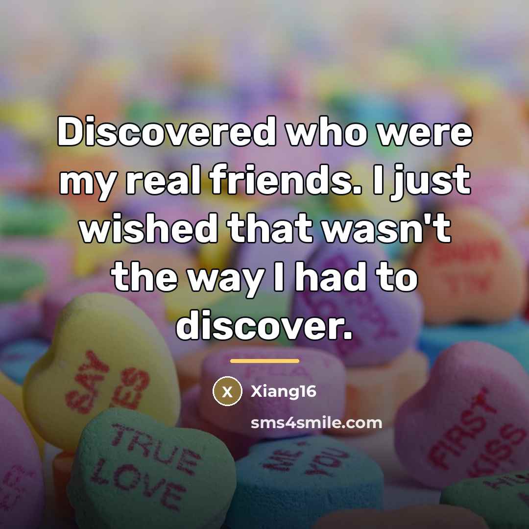 “Discovered who were my real friends. I just wished that…” quote by Xiang16