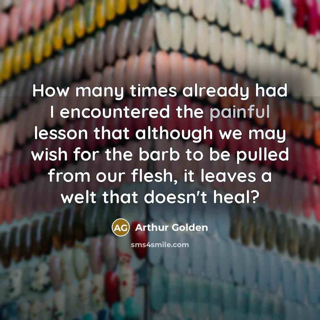 “How many times already had I encountered the painful lesson…” quote by Arthur Golden