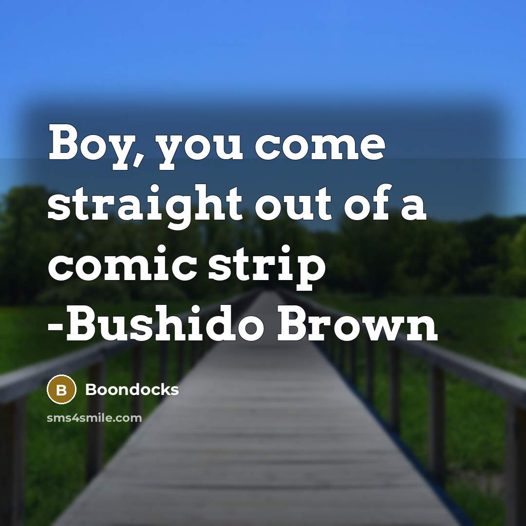 “Boy, you come straight out of a comic strip -Bushido Brown” quote by Boondocks