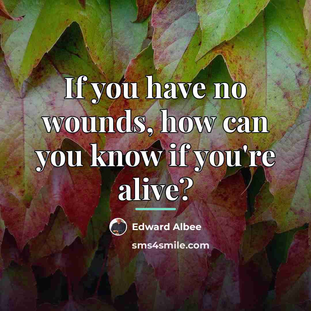 “If you have no wounds, how can you know if…” quote by Edward Albee