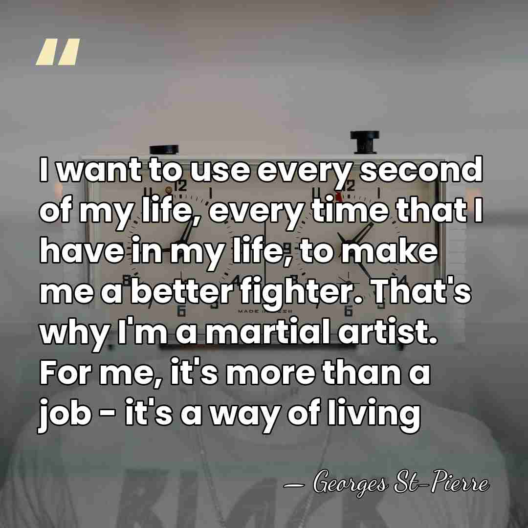 I want to use every second of my life, every time that&hellip; - Georges St-Pierre