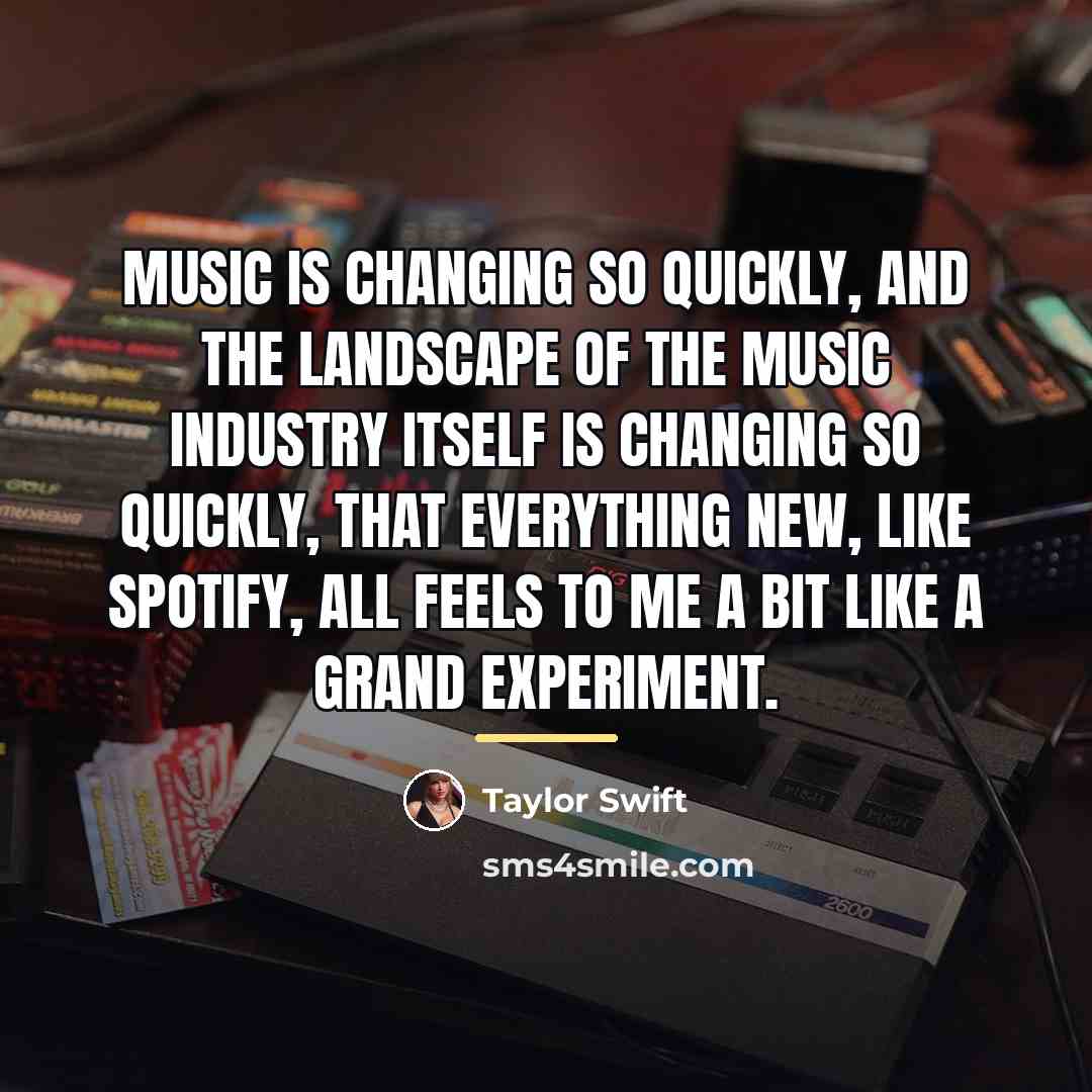 “Music is changing so quickly, and the landscape of the…” quote by Taylor Swift