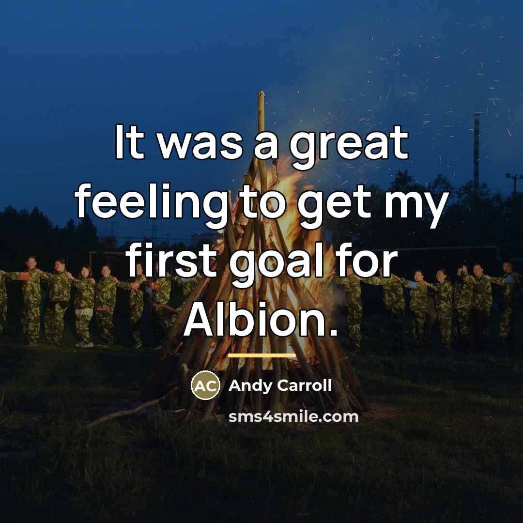 “It was a great feeling to get my first goal…” quote by Andy Carroll