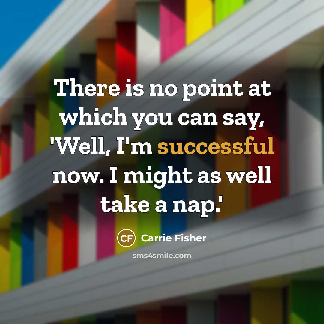 “There is no point at which you can say, 'Well,…” quote by Carrie Fisher