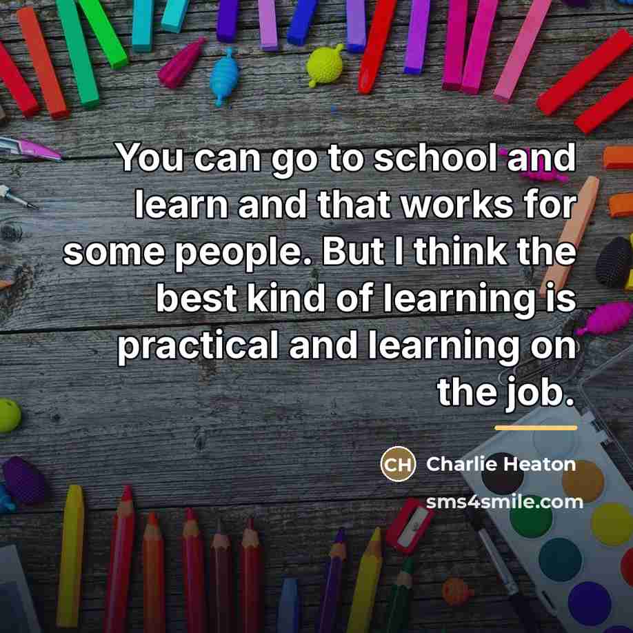 “You can go to school and learn and that works…” quote by Charlie Heaton
