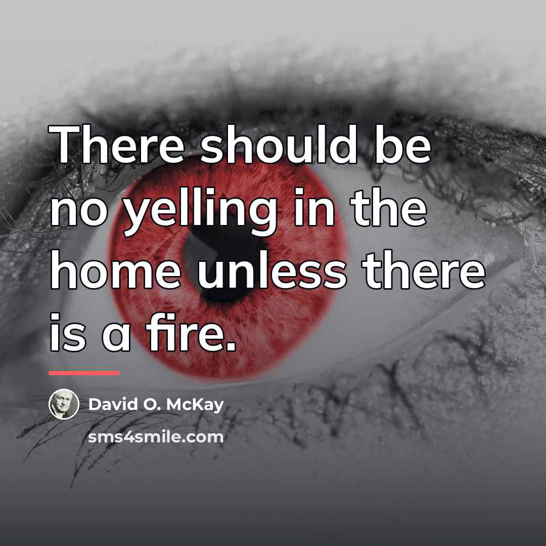 “There should be no yelling in the home unless there…” quote by David O. McKay