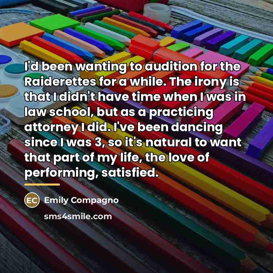 “I'd been wanting to audition for the Raiderettes for a…” quote by Emily Compagno