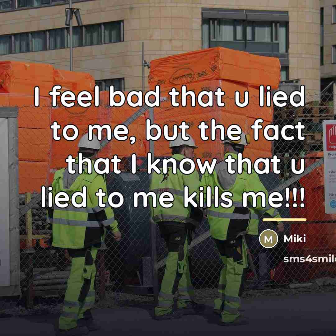 “I feel bad that u lied to me, but the…” quote by Miki