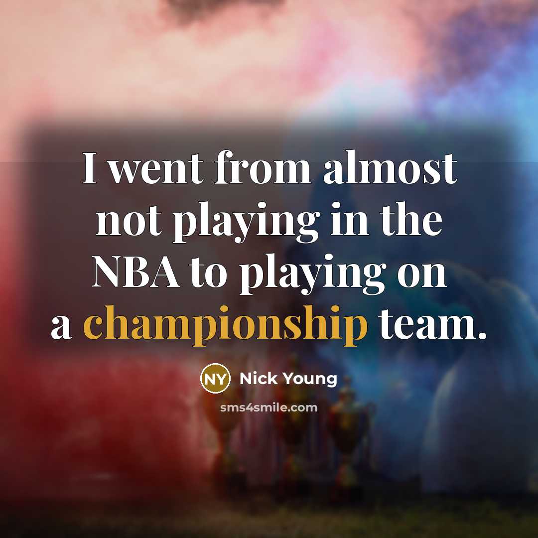 “I went from almost not playing in the NBA to…” quote by Nick Young