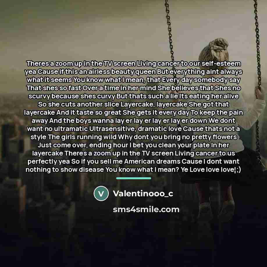 “Theres a zoom up in the TV screen Living cancer…” quote by Valentinooo_c