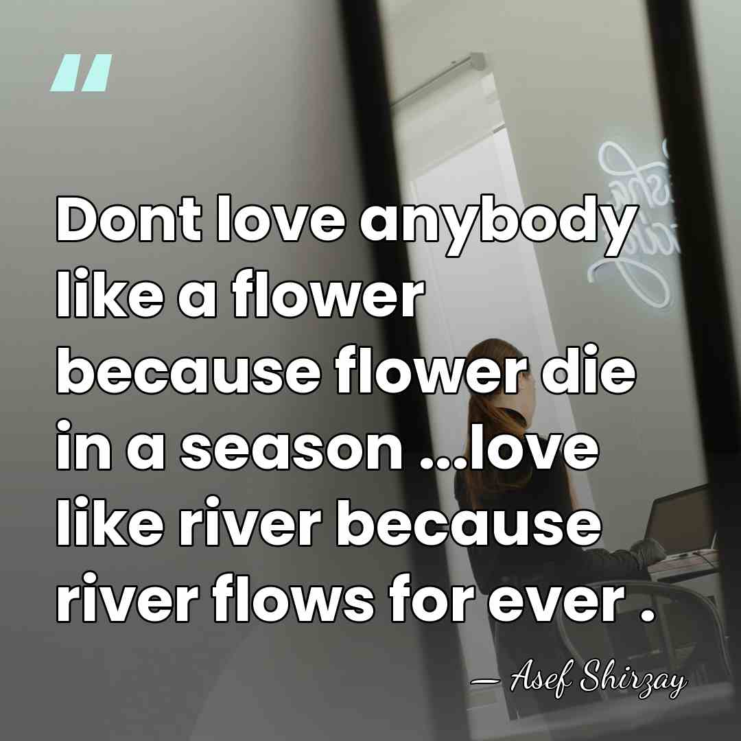 Dont love anybody like a flower because flower die in a season&hellip; - Asef Shirzay
