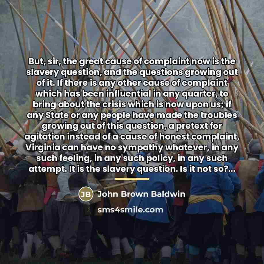 “But, sir, the great cause of complaint now is the…” quote by John Brown Baldwin