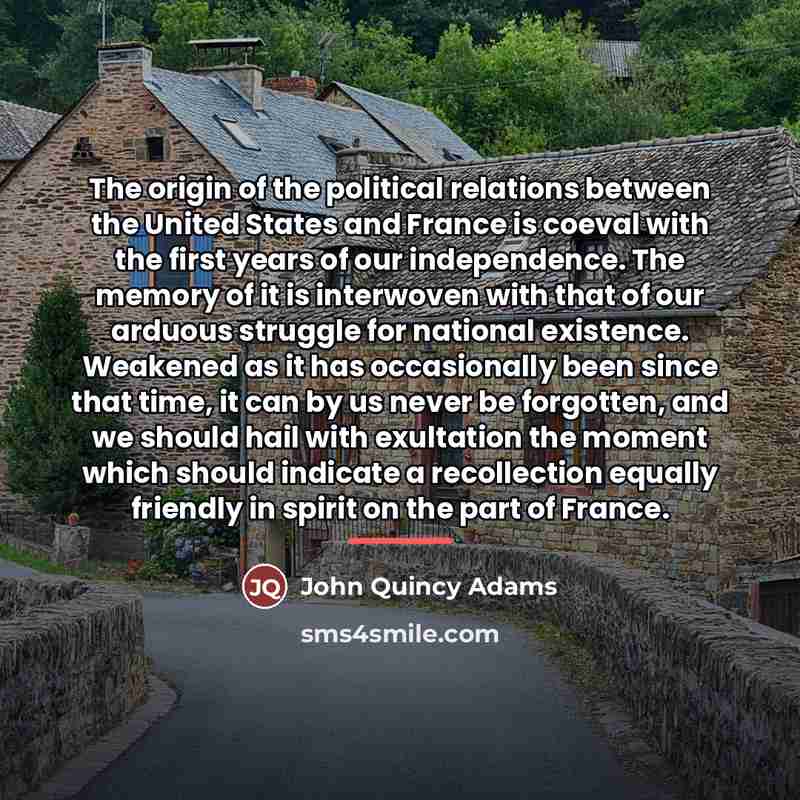 “The origin of the political relations between the United States…” quote by John Quincy Adams