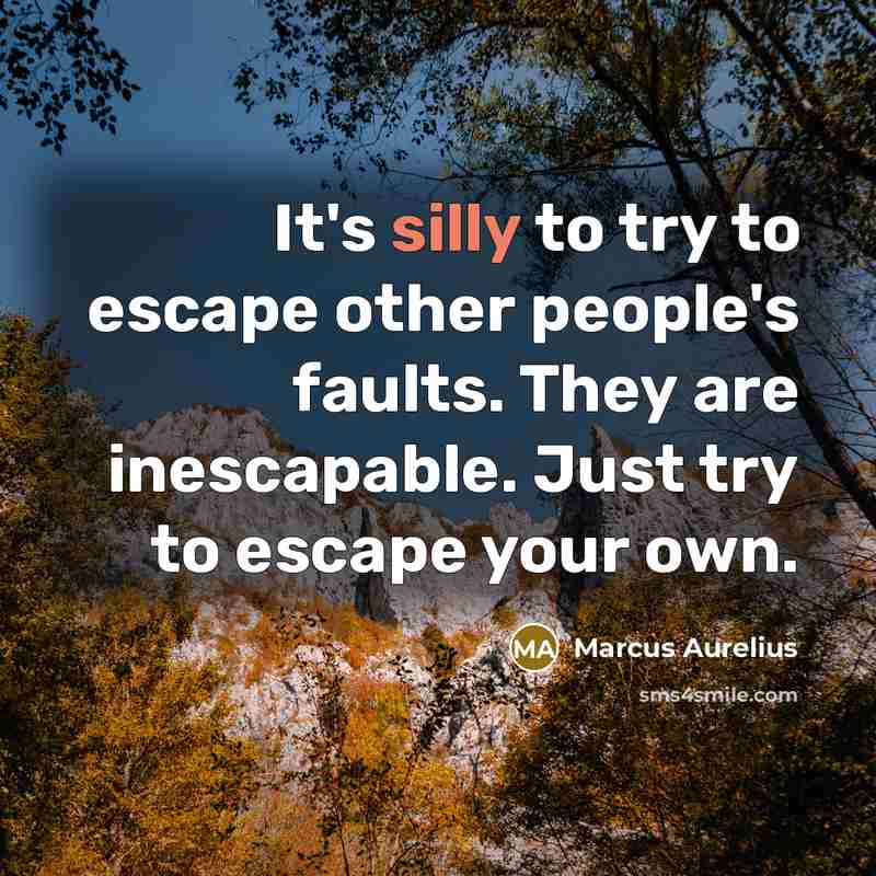 “It's silly to try to escape other people's faults. They…” quote by Marcus Aurelius