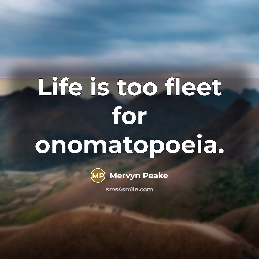 “Life is too fleet for onomatopoeia.…” quote by Mervyn Peake