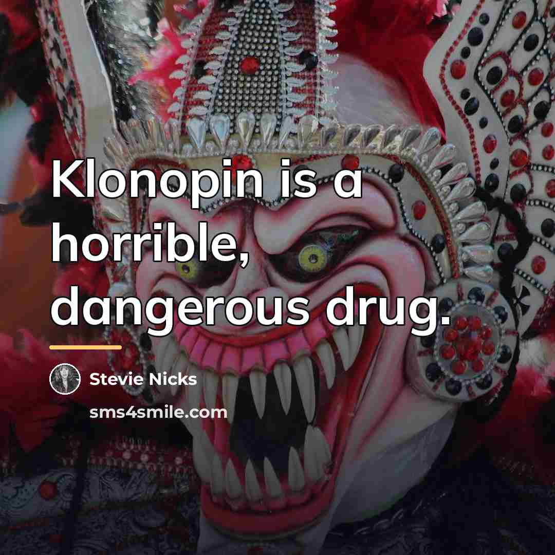 “Klonopin is a horrible, dangerous drug.…” quote by Stevie Nicks