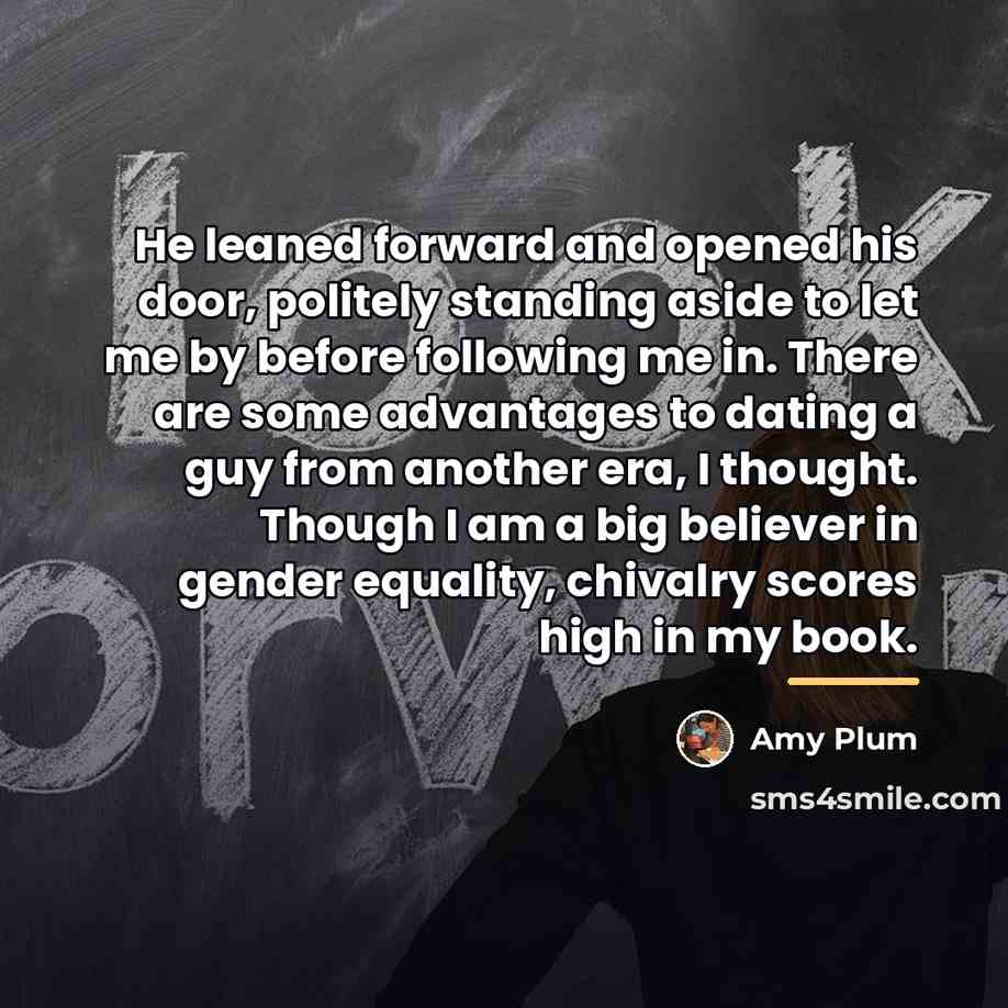 “He leaned forward and opened his door, politely standing aside…” quote by Amy Plum