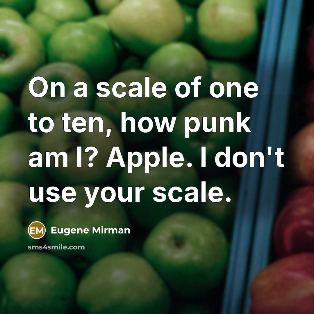 “On a scale of one to ten, how punk am…” quote by Eugene Mirman