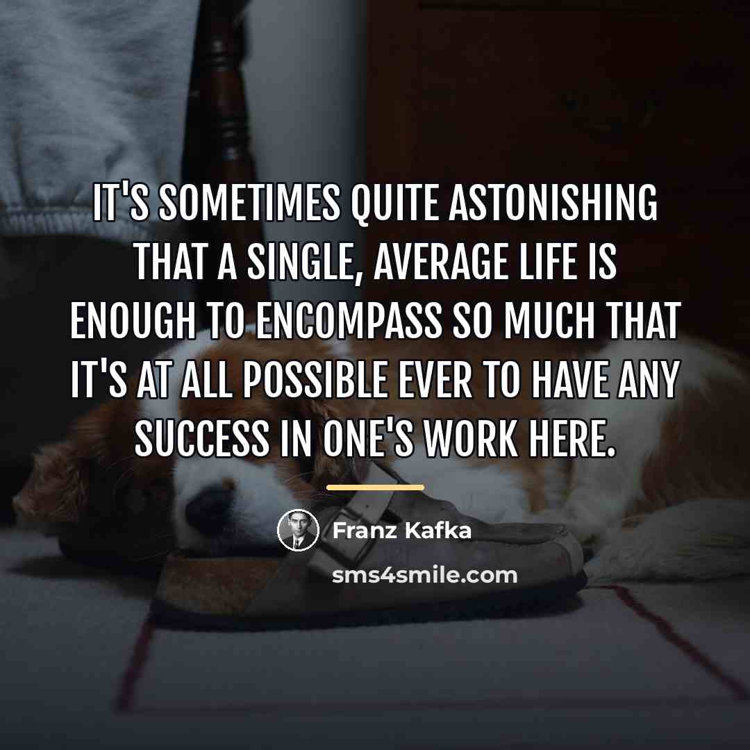 “It's sometimes quite astonishing that a single, average life is…” quote by Franz Kafka