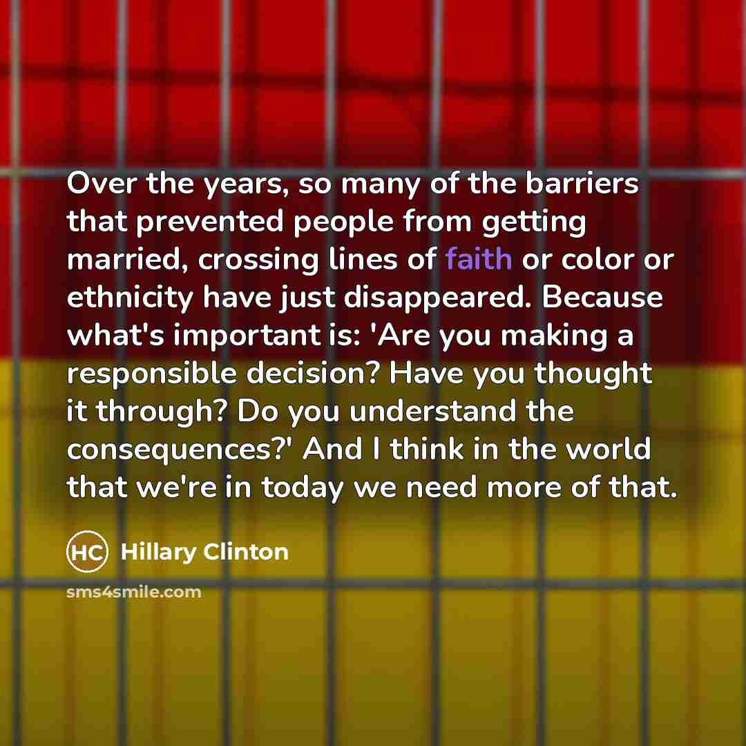 “Over the years, so many of the barriers that prevented…” quote by Hillary Clinton