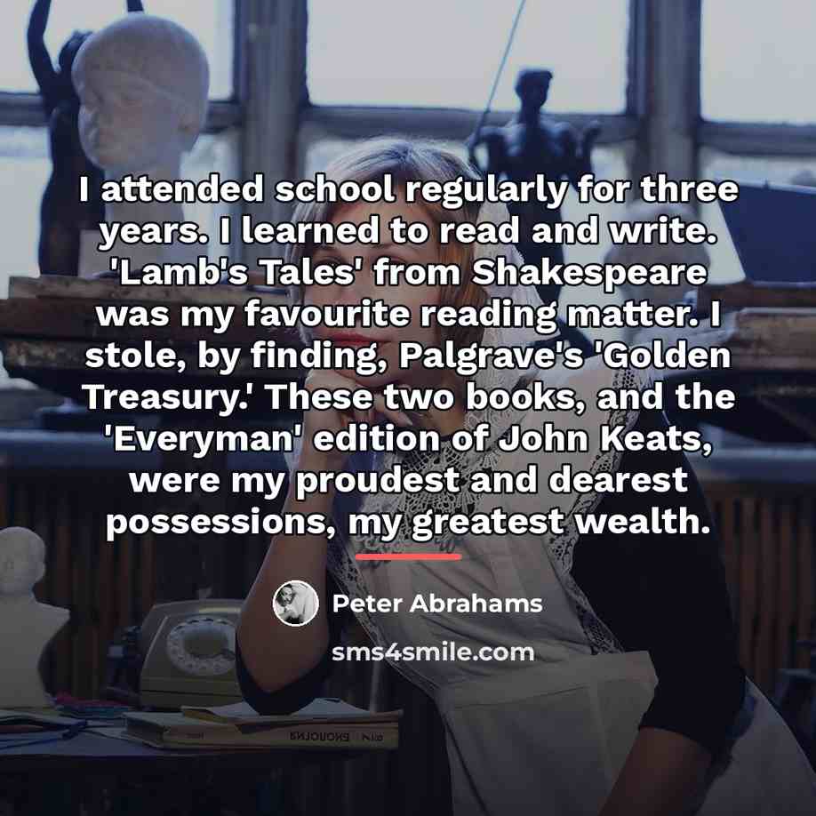 “I attended school regularly for three years. I learned to…” quote by Peter Abrahams
