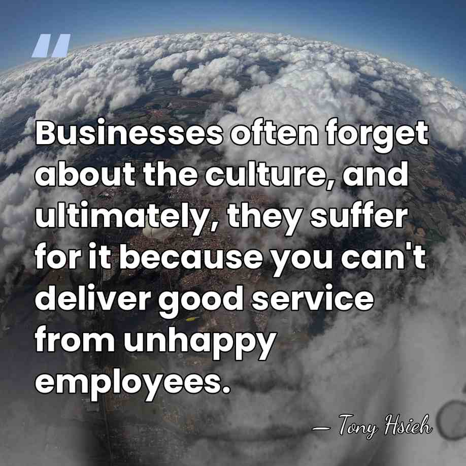 Businesses often forget about the culture, and ultimately, they suffer for it&hellip; - Tony Hsieh