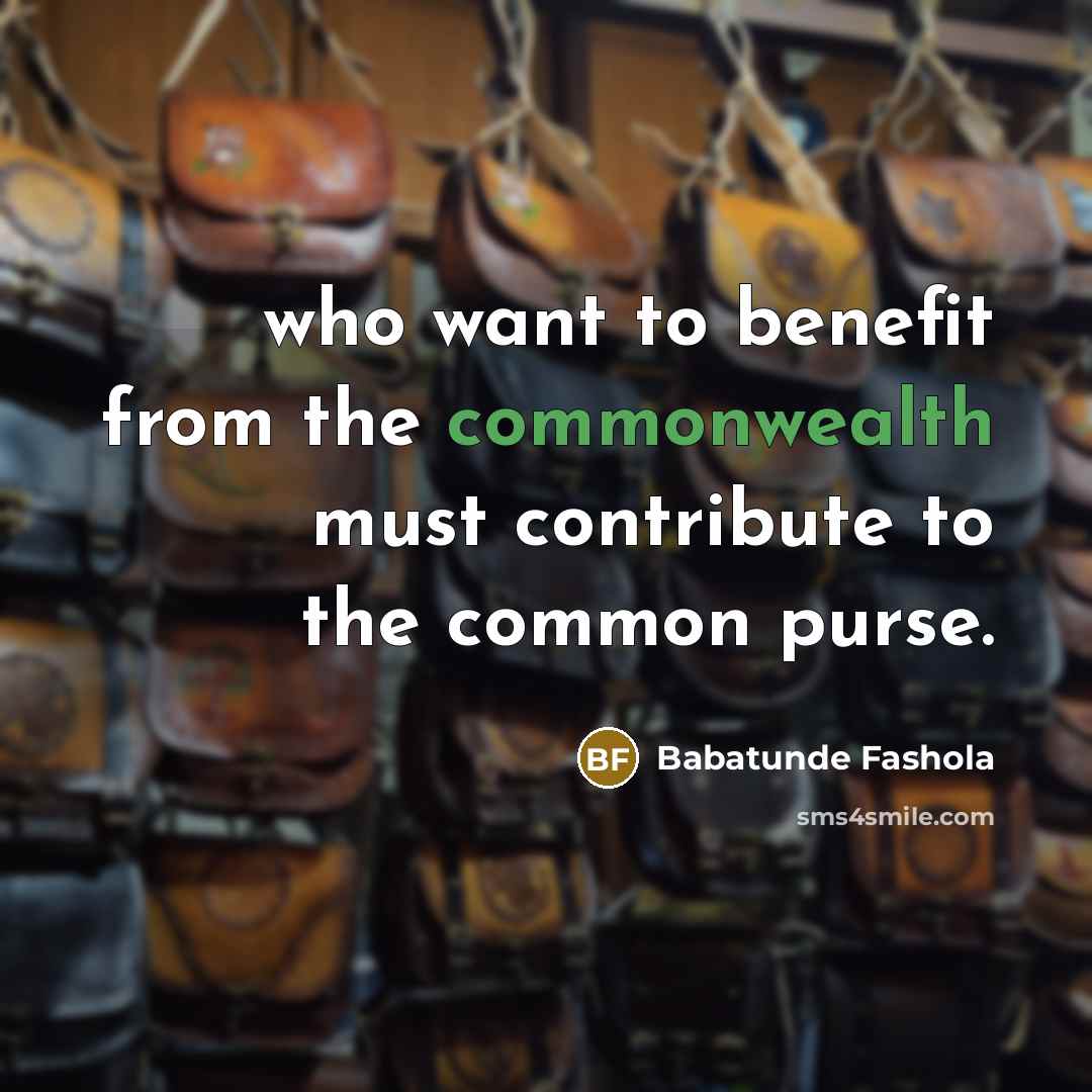 “who want to benefit from the commonwealth must contribute to…” quote by Babatunde Fashola