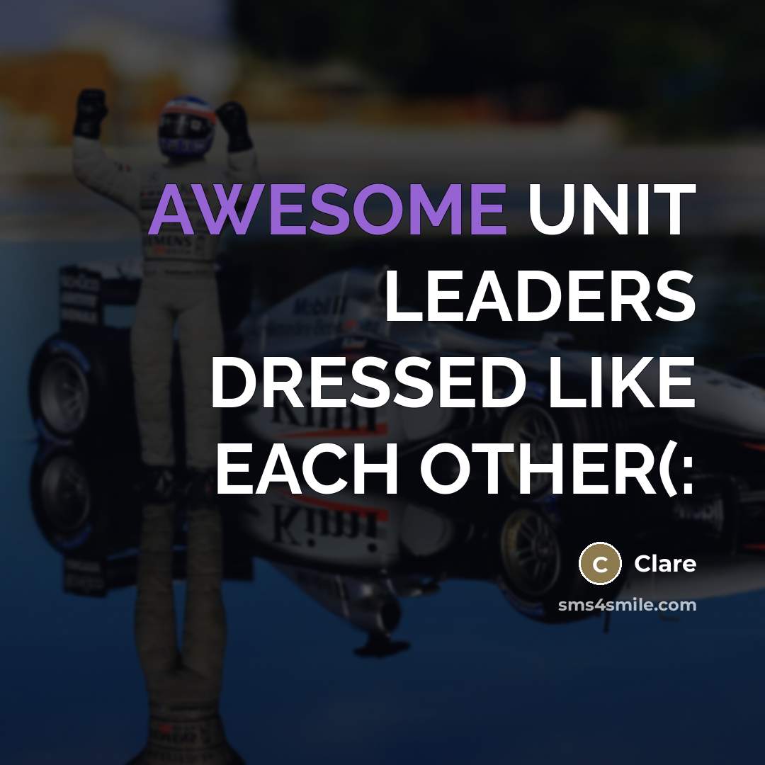 “AWESOME UNIT LEADERS DRESSED LIKE EACH OTHER(:…” quote by Clare