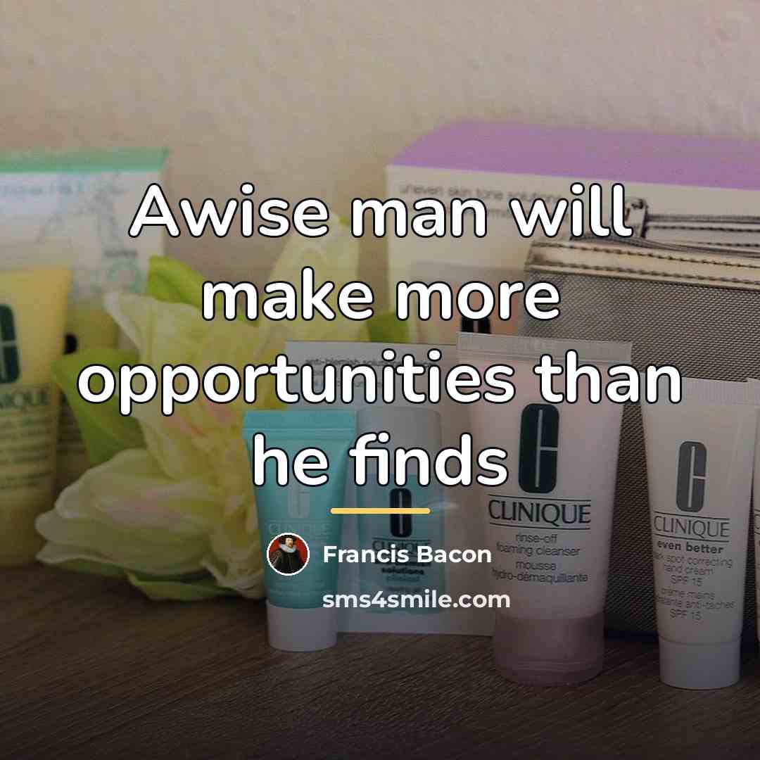 “Awise man will make more opportunities than he finds…” quote by Francis Bacon